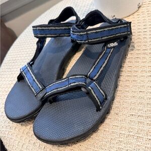 Teva Men's Blue and Black Webbing Strap Sandals
